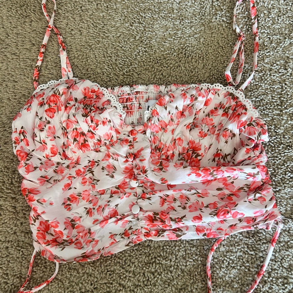 Princess Polly Floral Pink Tank Top
